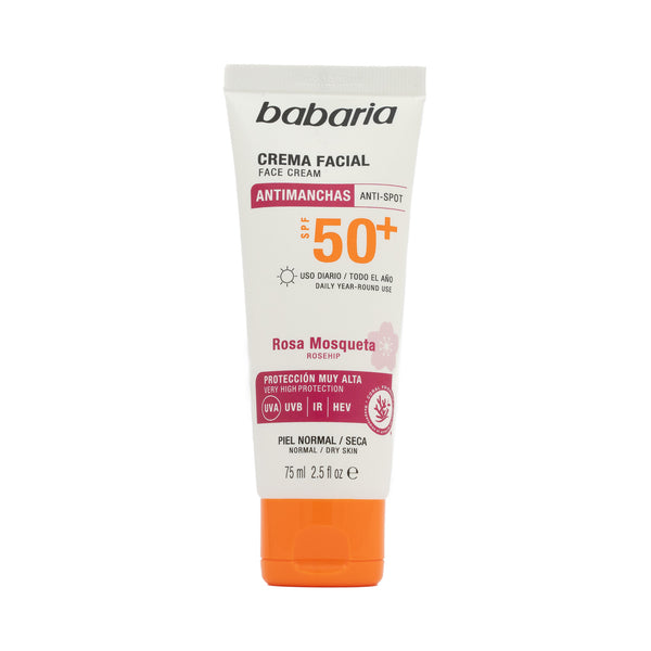 Crema Facial Solar Rosa Mosqueta Antimanchas SPF50 75 ml