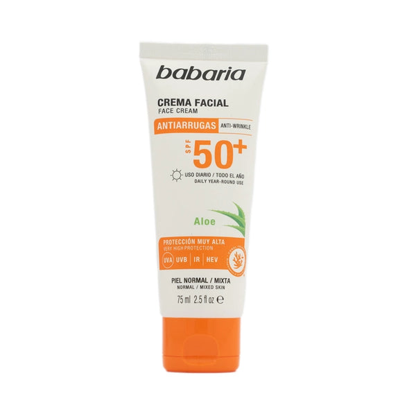 Crema Facial Solar Aloe Antiarrugas SPF50 75 ml